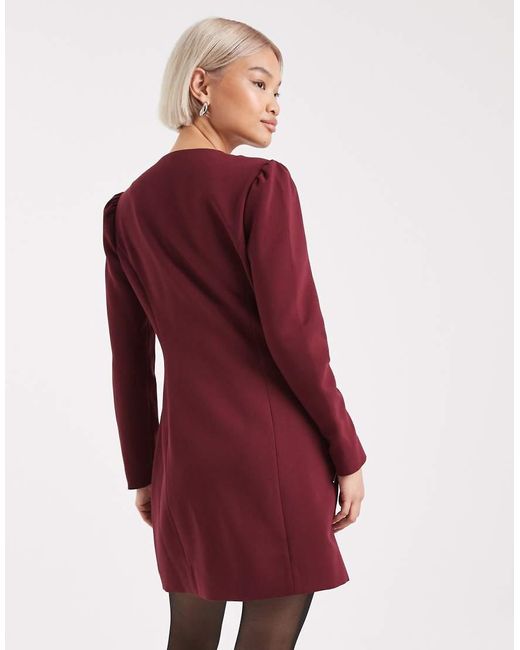 French Connection Red Button Through Tailo Mini Dress