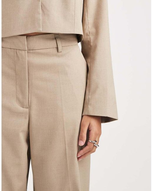 Pieces Natural Tailored High Waisted Wide Leg Trousers Co-Ord