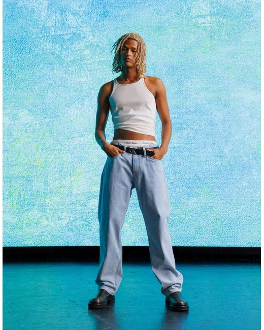 Calvin Klein – gerade geschnittene jeans im 90er-stil in Blue für Herren