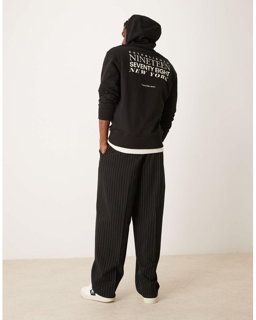 Calvin Klein Black Text Backprint Hoodie for men