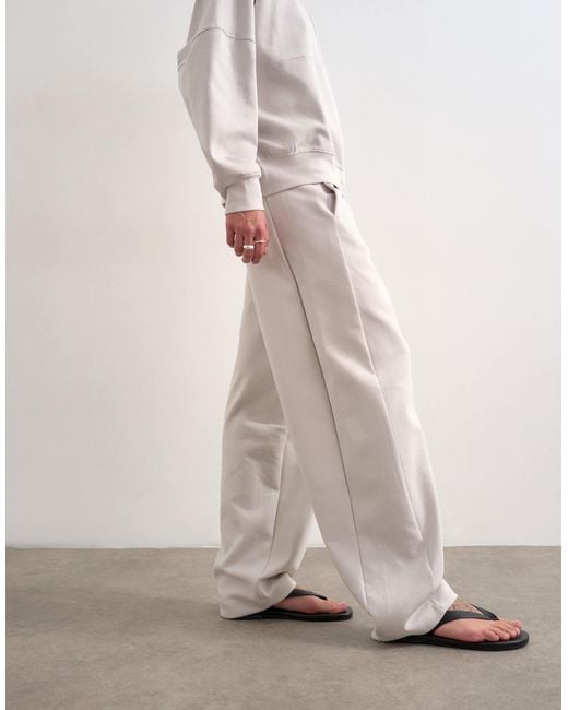 TOPSHOP White Interlock Clean Barrel jogger Co-ord