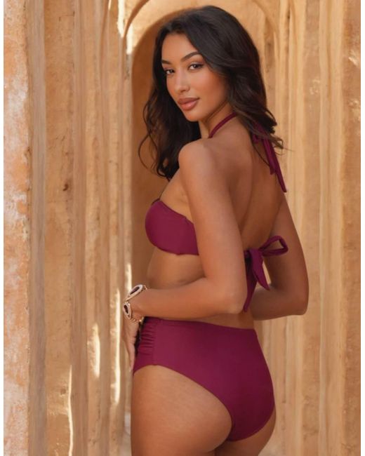 Moda Minx Brown Dalia Droplet High Waist Bikini Bottom