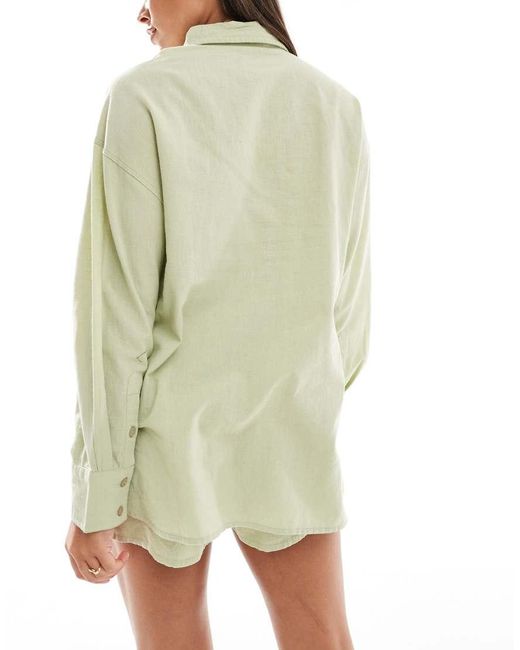 ASOS Green Kayla Mix And Match Beach Shirt