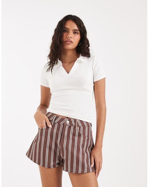 ASOS Brown Denim A Line Short