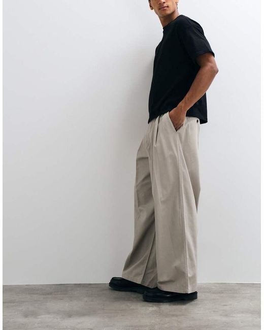 Weekday Multicolor Oversized Wide Leg Chino Trousers With Front Pleats for men