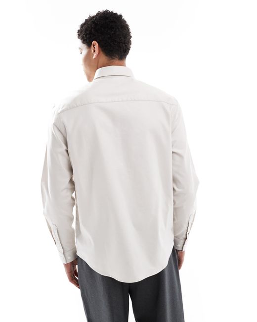 ASOS – elegantes, leicht zu bügelndes twill-hemd in White für Herren