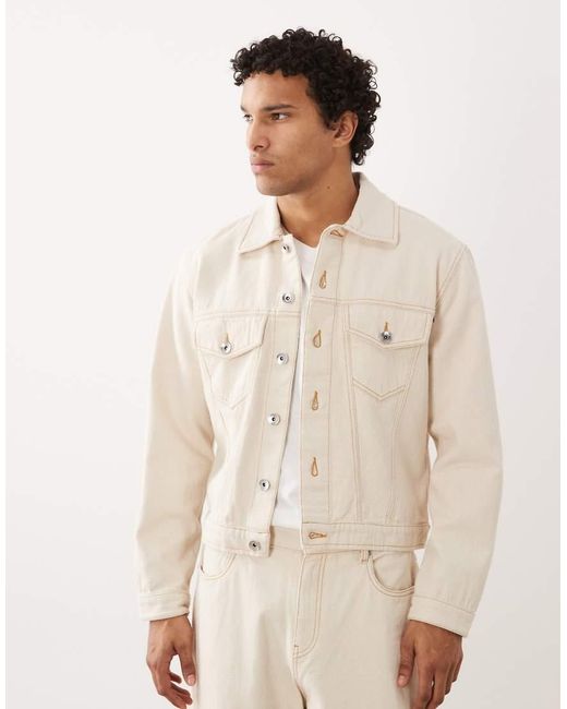 Farah Natural Archive Montoya Twill Denim Button-through Jacket for men