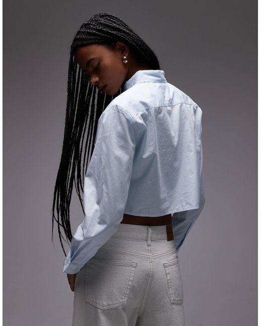 Tommy Hilfiger Gray Long Sleeve Regular Fit Crop Poplin Shirt