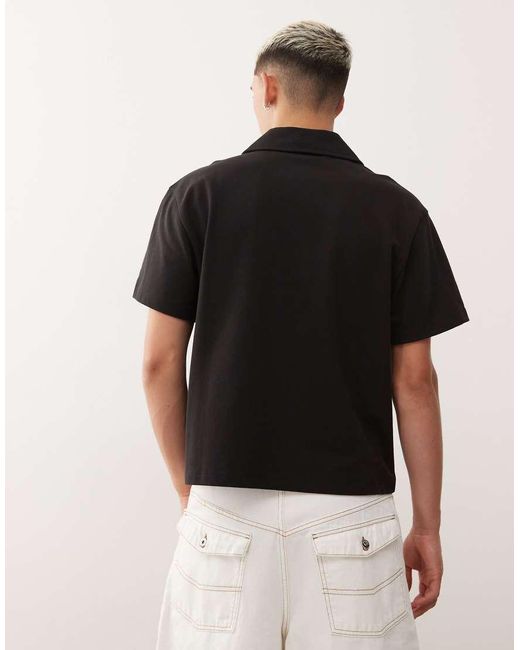 Collusion Black Football Polo for men