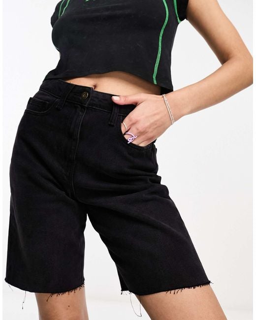 Collusion Black Denim Dad Short