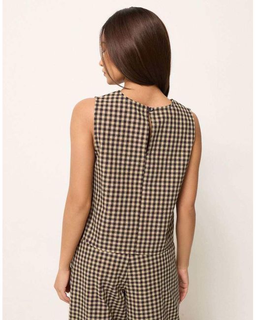 PixieGirl Brown Petite Gingham Top