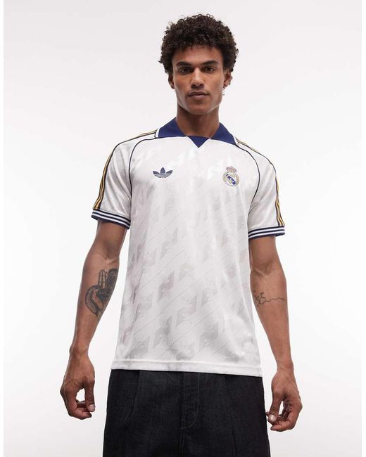 Adidas Originals White Adidas Football Real Madrid Bring Back Jersey
