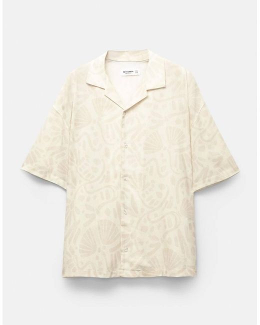 Pull&Bear Overhemd Met Korte Mouwen in het Natural voor heren