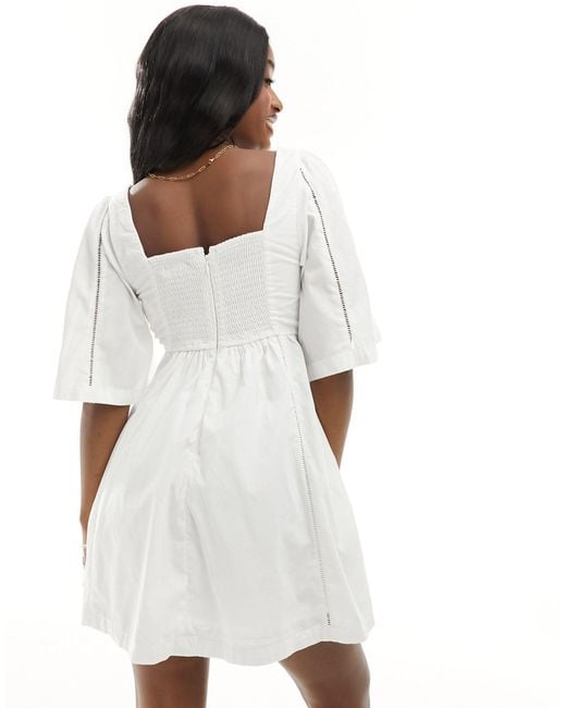 Abercrombie & Fitch White Twist Bodice Cut Out Dress