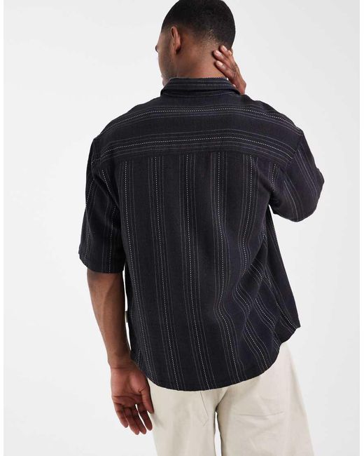 Redefined Rebel Black Drake Oversized Shirt for men