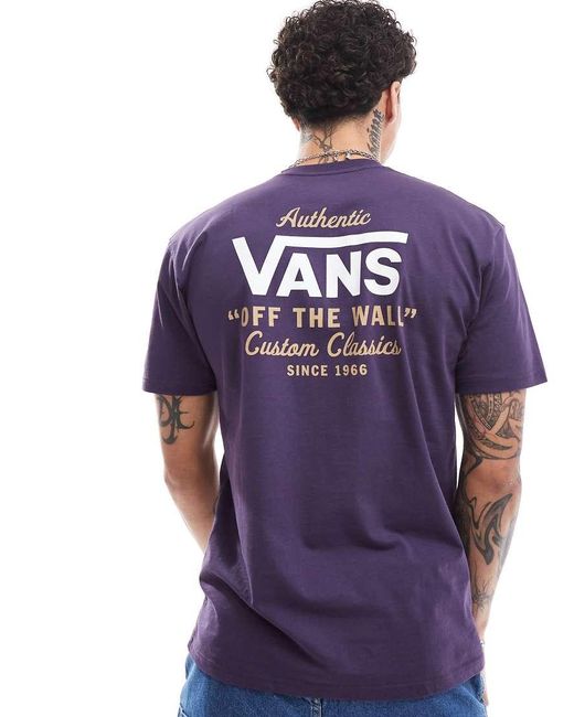 Vans Blue Holder Street Classic Back Print T-Shirt for men