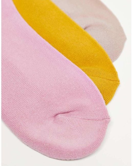 Pack De 3 Calcetines Deportivos De Tonos Pastel De Media Caña Clásicos De -Rosa Vans de color Pink