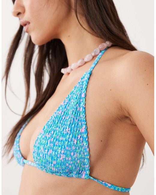Kulani Kinis Blue Ocean Kisses Halterneck Bikini Top