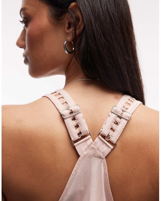 AllSaints Pink Lil Sleeveless Racer Back Lace Midi Dress