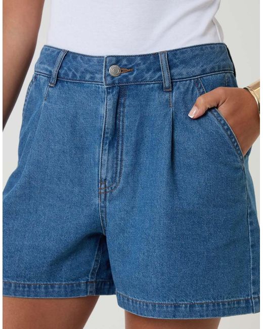 Threadbare Blue Denim Tailored Shorts