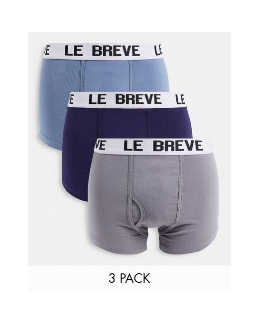 Le Breve Blue 3 Pack Trunks for men