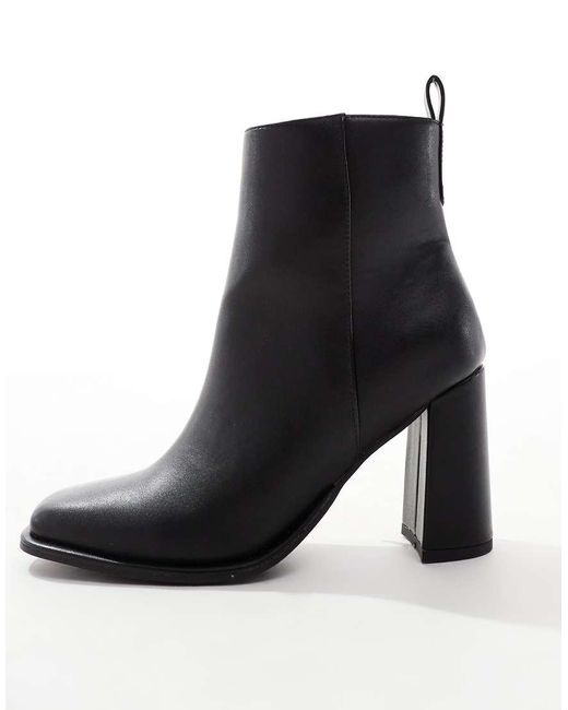 Botines Negros De Tacón Grueso Maddie De London Rebel de color Blue