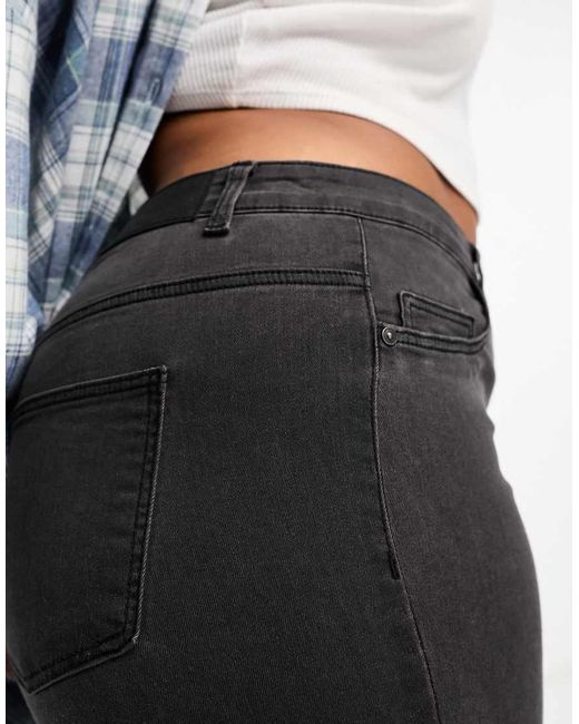 Noisy May Gray High Waisted Skinny Jeans