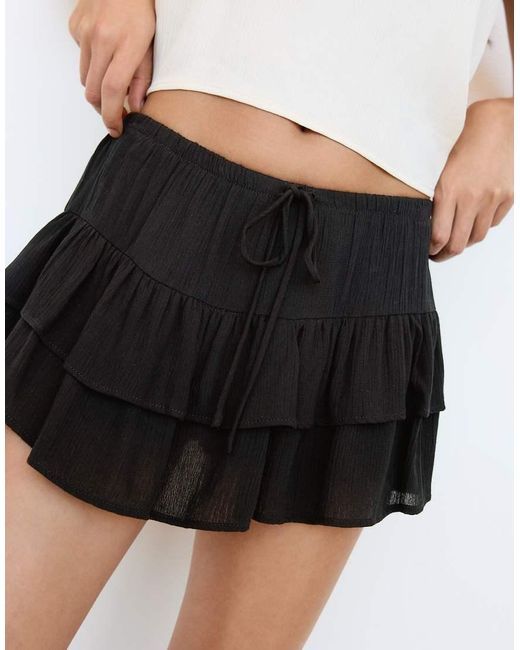Gonna Pantalone Mélange A Pannelli di Pull&Bear in Black