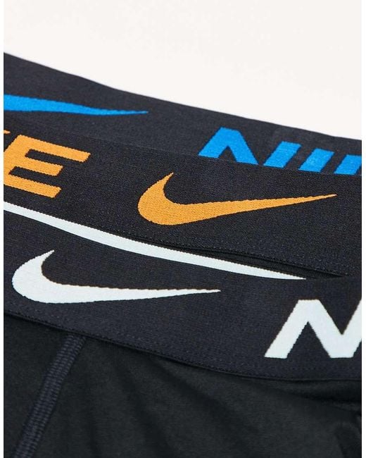 Nike Black Essential Microfibre 3 Pack Of Boxer Briefs for men