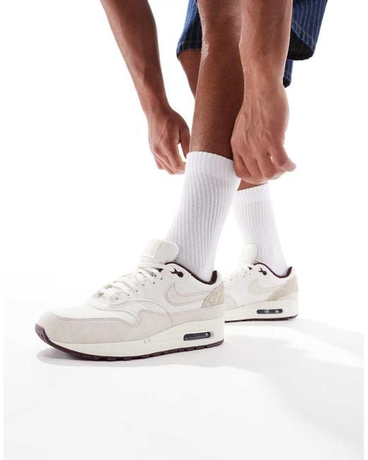 Nike White Air Max 1 Premium Trainers for men
