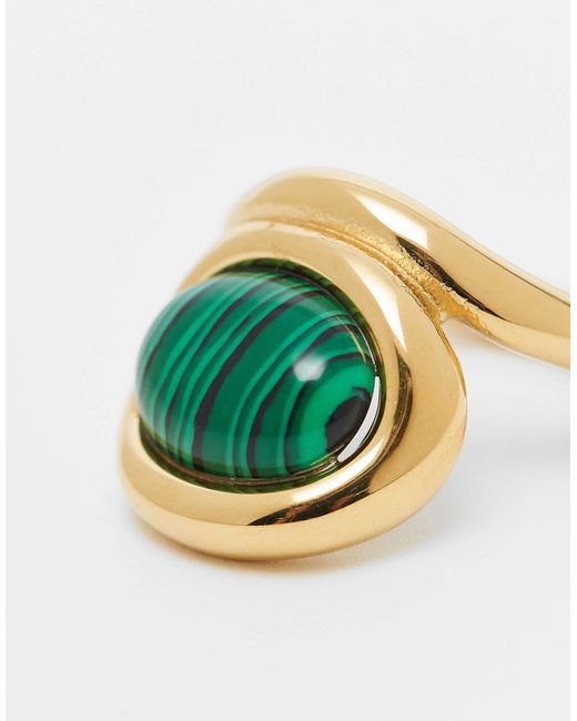 Kaiia Green Exclusive Stainless Steel Abstract Cocktail Ring