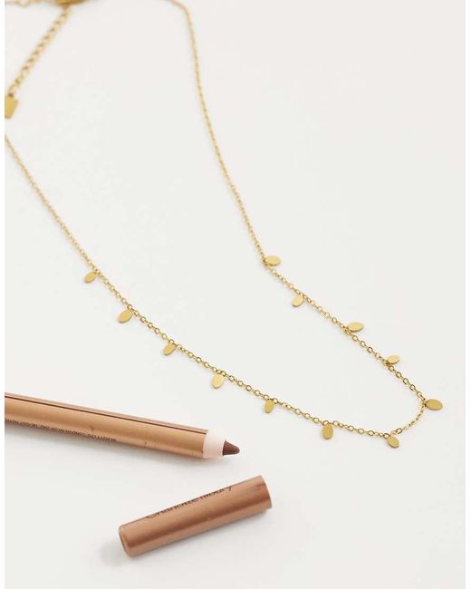 ASOS White Asos Design Curve Waterproof Stainless Steel Necklace With Mini Disc Charms