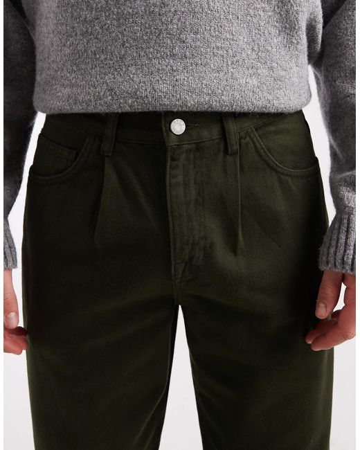 Pantalon baggy avec plis - kaki ASOS pour homme en coloris Black