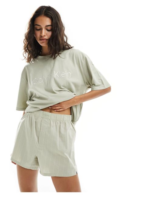 Pure cotton - short ajusté façon caleçon Calvin Klein en coloris Gray