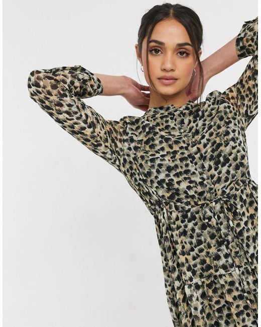 Whistles Brushed Animal Print Dress in Blue Lyst