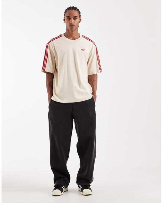 Adidas Originals Natural Three Stripe T-Shirt for men