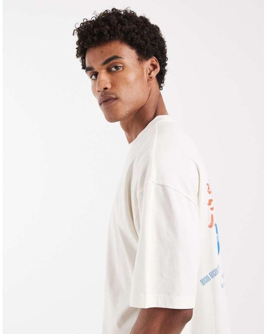 ASOS White Oversized T-Shirt With Ramen Back Graphic for men