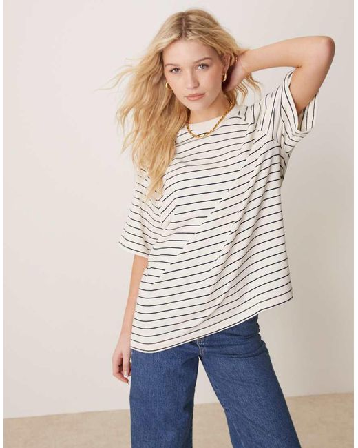 ASOS Recht T-Shirt Met Raglanmouwen in het White