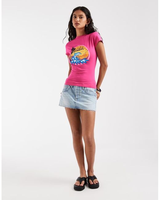 ASOS Red Baby Tee With Airbrush Holiday Graphic