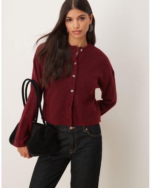 Gilet en alpaga à taille cintrée - prune ASOS en coloris Red