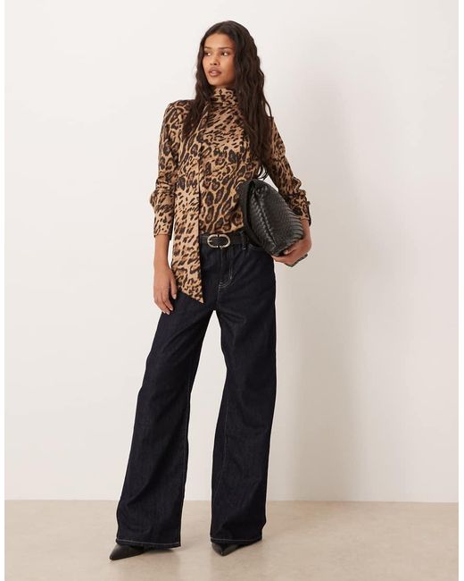 Mango Blouse Met Strik in het Brown
