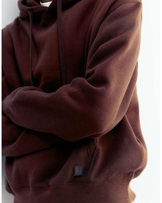 Pull&Bear Basic kapuzenpullover in Red für Herren