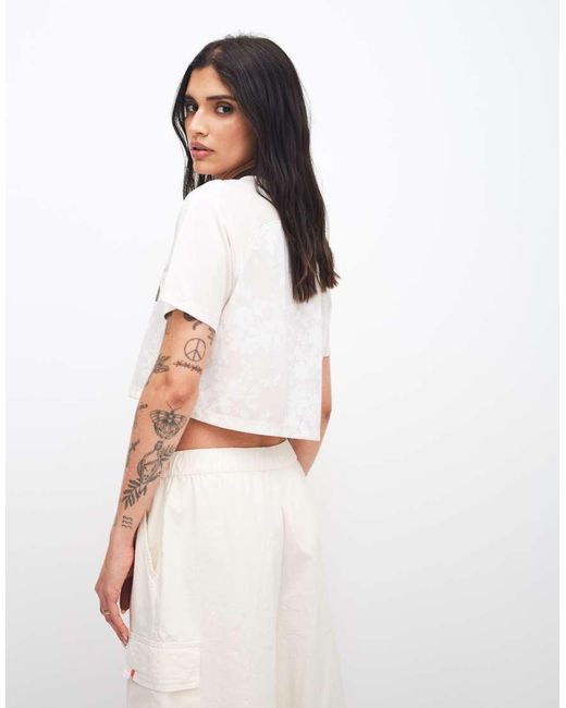 Nike White Oversized Lace Effect Football Top