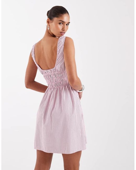 JJXX White Striped Smock Mini Dress