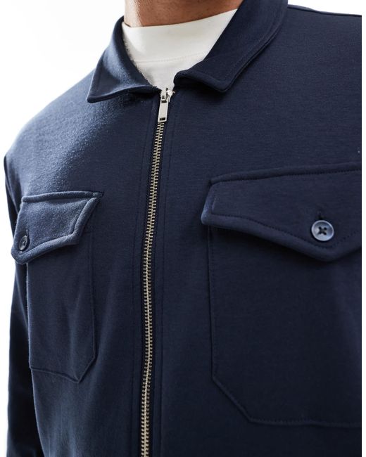 New Look – hemdjacke aus jersey in Blue für Herren