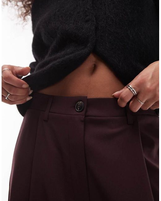 ASOS Elegante Dad Broek Met Wijde Pijpen in het Purple