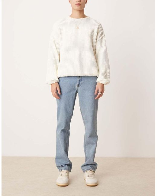 Vaqueros Azul Medio Lavados De Corte Recto De ASOS de hombre de color Blue