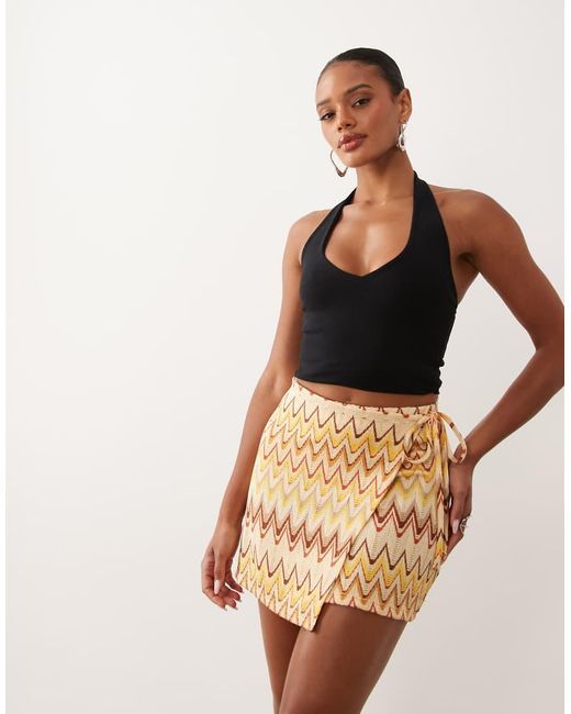 Gina Tricot Natural Wrap Mini Skirt