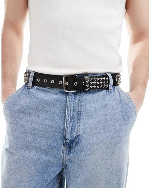 ASOS Blue Star Silver Studded Belt for men
