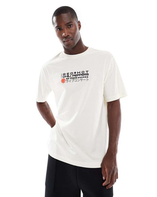 Camiseta Color Crudo Extragrande Con Estampado De Hot Chilli Peppers De -Blanco Only & Sons de hombre de color White